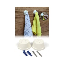 Mutfak Banyo Pratik Silikon Bez Askısı 2 Adetli Set Krem Renk Rd001 Plastik Beyaz Diğer