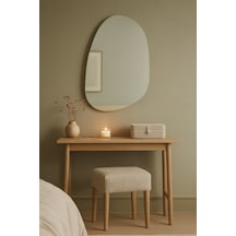 50x72 Cm Modern Organik Form İrregular Duvar Aynası Dekoratif Şekilli Ayna, Banyo Ve Salon İçin Tasarım Ayna Gri