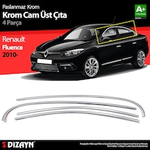 S-dizayn Renault Fluence Krom Cam Üst Çıtası 4 Prç 2010-2016