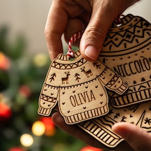 Ahşap Noel Yılbaşı Ağacı Süsü Kazak 5 Adet Noel Ağacı Süslemesi