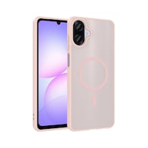 Zore Galaxy A07 Kılıf M-safe Şarj Özellikli Zore Babet Kapak - Pembe