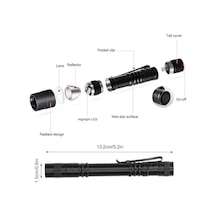 395nm Ultraviyole Uv Kalem El Feneri - Alüminyum Darbeye Suya Dayanıklı Cep Feneri Klipsli Kalem Fener Blacklight Açık Beyaz