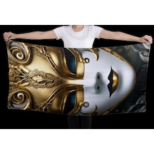 80x150 Su Emici Banyo Havlusu Antibakteriyel Hipoalerjenik Mask1 Altın - Siyah