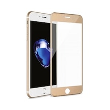 Apple Uyumlu iPhone 7 Plus Ekranı Tam Kaplayan 5D Ekran Koruyucu Beyaz