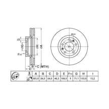 MGA 50158 Fren Diski Ön 407 04- 508 10- 607 00- / Xm 92-94 Havalı 283Mm