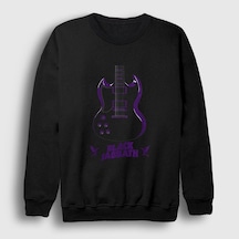 Presmono Unisex Guitar Black Sabbath Sweatshirt Siyah