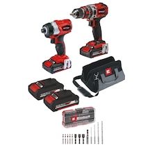 Einhell Profesyonel TP-18V Twin Pack Bl Akülü Darbeli Vidalama Kiti 2x2AH Akü Hızlı Şarj Cihazı 18 Parça S-case Uç Seti + Bez Çanta Dahil