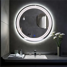 Luna Led'li Kumlamalı Lavabo & Banyo Aynası Dokunmatik Sensörlü 70 X 70 Beyaz