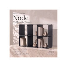 Node 6 Lı Modüler Metal Tv Ünitesi Açık Raflı Dekoratif Televizyon Sehpası Gri - 940100355 Gri