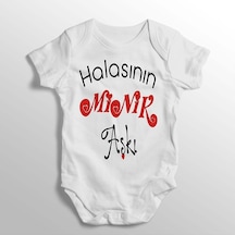 İmaj Tuğbababy Halasının Minik Aşkı Yazılı Baskılı Bebek Zıbını Beyaz