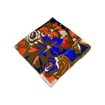 Armine Turuncu Saks Karma Desen Sura İpek Eşarp 9170-36 Çok Renkli