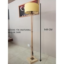 Ahşap Ayaklı Lambader- Köşe Lamba Naturel Sarı Başlık Diğer