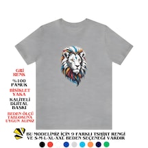 T-shirt Cin / Aslan Baskılı Gri Renk Tişört
