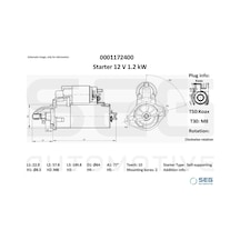 Marş Dinamosu - Fiat Tipo, 500, Panda, Grande Punto, Punto, Doblo, Fiorino, Qubo, Idea, Strada, Linea, Palio, Siena, Egea, Mito - Boem-9s5111000bb