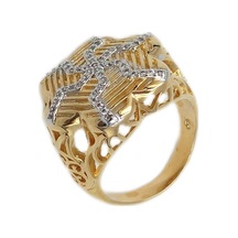 Xupıng Çiçek Modeli Büyük Rose Yüzük - 8 Beyaz