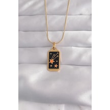 Dodes Dodes 316l Çelik Gold Renk Siyah Mineli Yıldız Figür Tarot Kolye Tg27bko9028 Çok Renkli