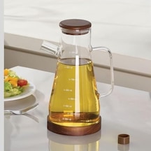 Bambu Kapaklı Borosilikat Cam Yağdanlık 900 Ml 0