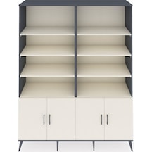 Hyperion Gardrop 10 Raflı 4 Kapaklı 176x44x221 Antrasit-aytaşı Aytaşı