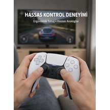 Kablosuz Ps5 Oyun Kumandası Hızlı Tepki Ve Ergonomik Tutuş Yeni Nesil Mh-hs2184-1837 Beyaz