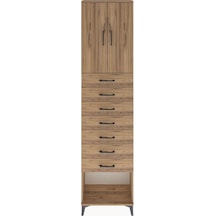Arges Dolap 2 Raflı 7 Çekmeceli 2 Kapaklı 60x30x243 Çam-çam Çam