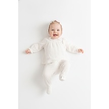 Tiffany Baby & Kids Müslin Newborn Pure Tasarımlı 3lü Zıbın Set ekru