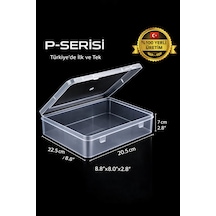 P-serisi Pb-1 Plastik Büyük Kutu 22.5x20.5x7.5 Cm Şeffaf Beyaz