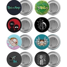 Rick And Morty Çanta Rozeti Seti 8 Adet En Büyük Boy 5.8Cm Iğneli