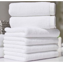 Nevresim Dünyası Otel Tipi 6'lı 50x90 Yüz Havlusu Beyaz Çok Renkli