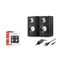 Hadron Hd6052 1+1 Kanal 2x3w Çıkışlı 3.5mm Aux Ses + Usb Güç Beslemeli Bilgisayar Hoparlörü - Siyah