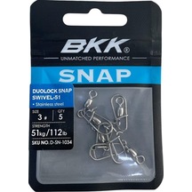 Bkk Duolock Snap Swiwel-51 No 3 Klipsli Fırdöndü 5 Adet