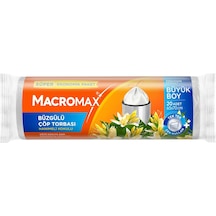Macro Max Büzgülü Çöp Torbası Büyük Boy 65x70cm Hanımeli Kokulu 20 Adet Süper Ekonomik Paket