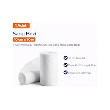 Sargı Bezi 10 Cm X 10 M 1 Adet Pamuklu Hidrofil Gazlı Bez Tekli Rulo Sargı Bezi