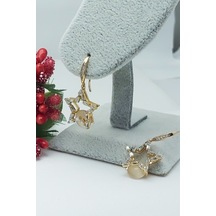 Rose Altın Kaplama Vip Seri Xuping Baget Taşlı Sallantılı Yıldız Rose Gold
