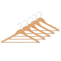 Ahşap Görünümlü Plastik Elbise Askısı A Kalite 5 Adet Al4494 Kahve