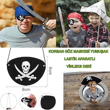Nessiworld Vinleks Deri Korsan Göz Bandı Göz Maskesi Lastikli Çok Renkli