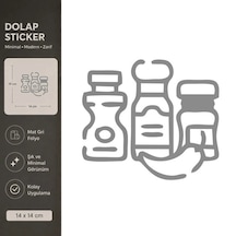 Baharatlar Mat Gri Dekoratif Folyo Sticker 14x14 Cm