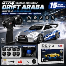 Gtrs Uzaktan Kumandalı 1:43 Metal Drift Araba 15 Km/h Hız Şarjlı Rc Yarış Arabası Drift