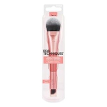 Techniques Cover & Conceal Çift Uçlu Makyaj Fırçası, Kusursuz Fondöten Kapsamı, Lekeleri Ve Kusurları Pürüzsüzleştiren Ve Kaplayan 2&apos Si 1 Arada Fırça, Karıştırma Ve Parlatma Fırçası, 1 Adet 0