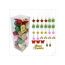 Yılbaşı Ağacı Lüks Süsleme Seti, 4,5cm X 30 Parça
