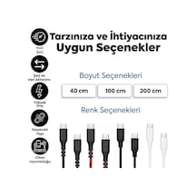 Type-c To Type-c İle Uyumlu İphone Ve Samsung İle Uyumlu Hızlı Şarj Ve Data Kablosu 40 Cm Siyah