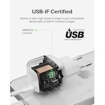 30w Kompakt Duvar Şarj Cihazı, Usb-c Power Delivery Hızlı Şarj,, Galaxy, İpad, Airpods, Tablet & Daha Fazlası İçin, Usb-c - Lightning Kablo İle, Beyaz