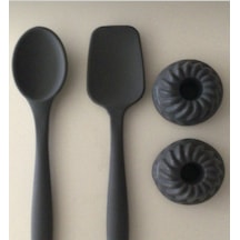 Pink Rose Silikon Spatula & Kaşık & Muffin Kalıbı Antrasit