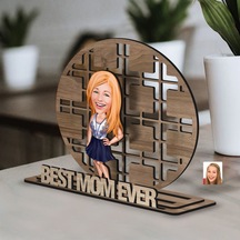 Bk Gift Kişiye Özel 3 Katmanlı Anne Karikatürlü Ahşap Biblo-2, Anneye Hediye, Anneler Günü Hediyeleri Kobitmeyen138158 Bk Gift
