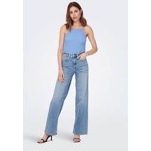 Only Kadın Onlmadıson Yüksek Bel Geniş Paça Jean Pantolon 15282975 Açık Mavi