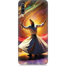 Samsung Galaxy A70 Uyumlu Renklerin İçinde Sema Desenli Silikon Kılıf Çok Renkli
