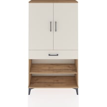 Arges Dolap 4 Raflı Tek Çekmeceli 2 Kapaklı 88x30x163 Çam-aytaşı Çam