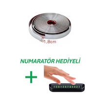 Yapışkanlı Nikelaj Şerit Bant Çıta 18mm, 5 Metre Krom, Numaratör Hediyeli