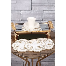Sarmaşık Gold Linen Keten 6'lı Kahve Yanı Kokteyl Sunum Peçetesi