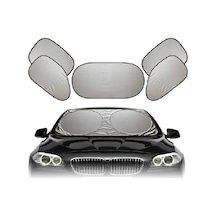 Sones 6'sı 1 Arada Yaz Aksesuarları Kaplamalı Gümüş Araba Güneşlik Kumaş Seti, Rastgele Renk Teslimatı