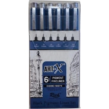 Rich Art-x Pigment Fineliner Teknik Çizim Kalem Seti 6'lı
